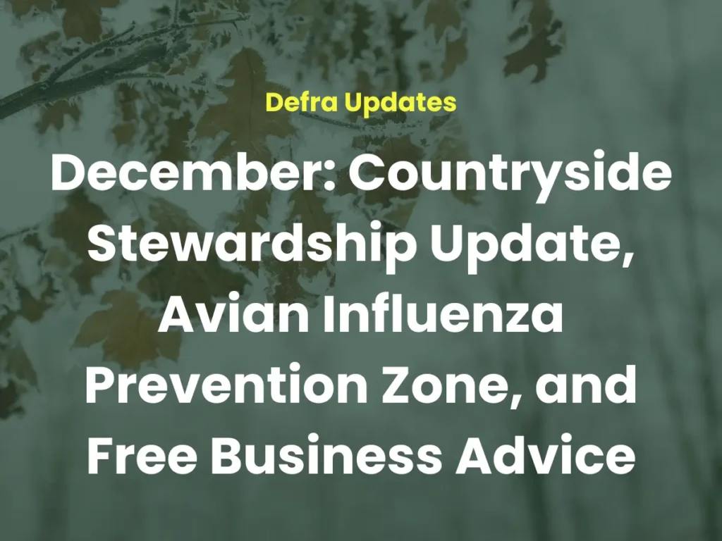 December: Defra Updates